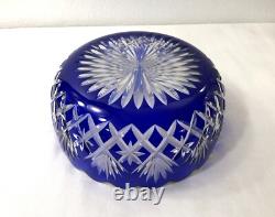 Coupe / jatte / saladier en cristal taillé doublé bleu SAINT LOUIS couleurs 20cm