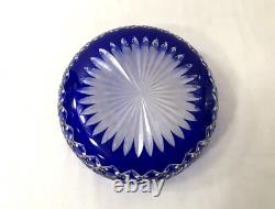 Coupe / jatte / saladier en cristal taillé doublé bleu SAINT LOUIS couleurs 20cm