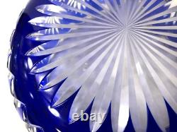 Coupe / jatte / saladier en cristal taillé doublé bleu SAINT LOUIS couleurs 20cm