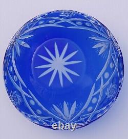 Coupe/plat en cristal couleur bleu et transparent Saint-Louis, baccarat