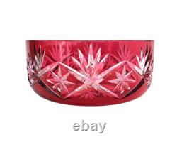 Coupe / saladier centre de table cristal overlay taillé rouge Saint-Louis St