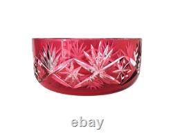 Coupe / saladier centre de table cristal overlay taillé rouge Saint-Louis St