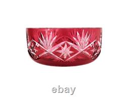 Coupe / saladier centre de table cristal overlay taillé rouge Saint-Louis St