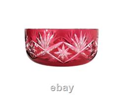 Coupe / saladier centre de table cristal overlay taillé rouge Saint-Louis St