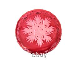 Coupe / saladier centre de table cristal overlay taillé rouge Saint-Louis St