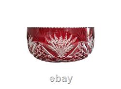 Coupe saladier centre de table cristal overlay taillé rouge signé Saint-Louis St
