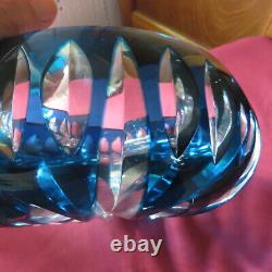 Coupe saladier centre de table en cristal de saint louis de couleur bleu Ø 22cm