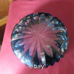 Coupe saladier centre de table en cristal de saint louis de couleur bleu Ø 22cm