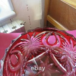 Coupe saladier centre de table en cristal de saint louis de couleur rouge Ø 22,5