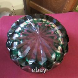 Coupe saladier centre de table en cristal de saint louis de couleur verte Ø 22cm