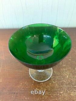 Coupelle vert foncé modèle Bubble en cristal de Saint Louis