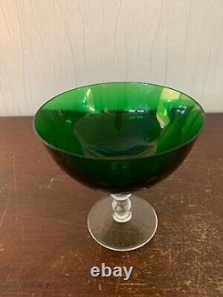 Coupelle vert foncé modèle Bubble en cristal de Saint Louis