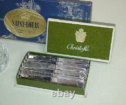 Coupelles Saint Louis cristal & Christofle Butter cups with knives