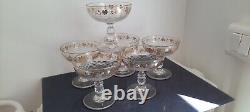 Coupes A Champagne Baccarat-Saint Louis-Cristal Nid D'abeilles Dorures à l'or