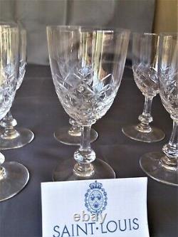 Cristal SAINT LOUIS 6 verres a vin (16 cm) Signés PARFAIT ETAT