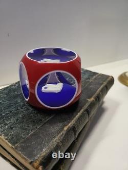 Cristal SAINT LOUIS Cristallo-cérame Presse papier Overlay Triplé Paperweight