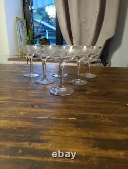 Cristal Saint Louis 6 Coupes Champagne Modèle Noël (L5)
