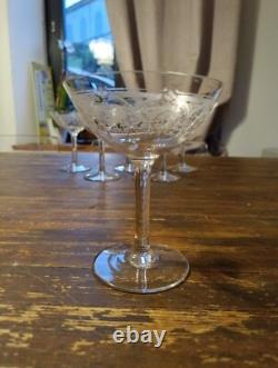 Cristal Saint Louis 6 Coupes Champagne Modèle Noël (L5)