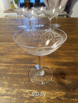 Cristal Saint Louis 6 Coupes Champagne Modèle Noël (L5)