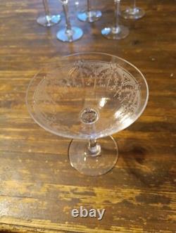 Cristal Saint Louis 6 Coupes Champagne Modèle Noël (L5)