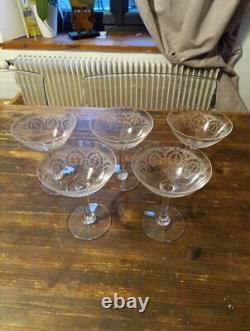 Cristal Saint Louis 6 Coupes Champagne Modèle Noël (L5)