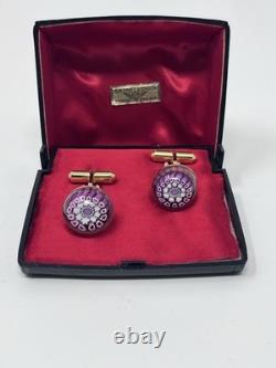 Cristal Saint Louis Bouton De Manchettes Presse Papier Sulfure