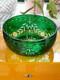 Cristal Saint-louis France Art D&eacute;co Grande Coupe Verte Cristal En Parfait &eacute;tat