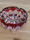 Cristal Saint-louis France Grand Vide-poche Cendrier Rouge 15cm Ambassadeur