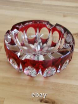 Cristal Saint-Louis France grand vide-poche cendrier rouge 15cm Ambassadeur