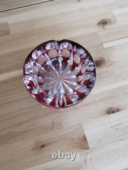 Cristal Saint-Louis France grand vide-poche cendrier rouge 15cm Ambassadeur