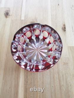Cristal Saint-Louis France grand vide-poche cendrier rouge 15cm Ambassadeur