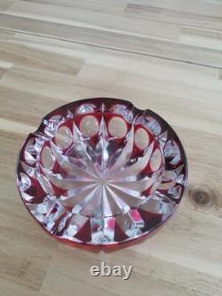 Cristal Saint-Louis France grand vide-poche cendrier rouge 15cm Ambassadeur
