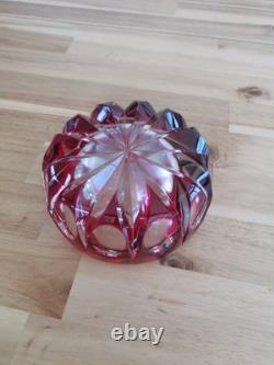 Cristal Saint-Louis France grand vide-poche cendrier rouge 15cm Ambassadeur