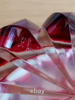 Cristal Saint-Louis France grand vide-poche cendrier rouge 15cm Ambassadeur