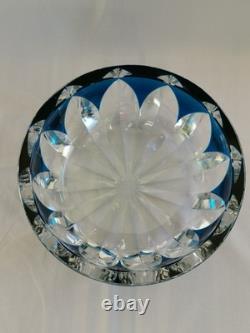 Cristal Saint-Louis France très grande coupe bleu en cristal en parfait état