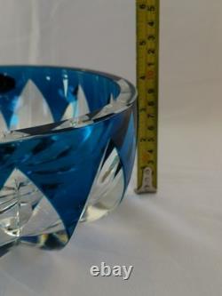 Cristal Saint-Louis France très grande coupe bleu en cristal en parfait état