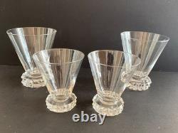 Cristal Saint Louis Modèle Diamants 4 verres 2 à vin blanc et 2 à vin rouge