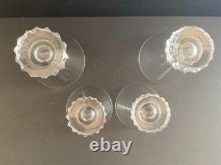 Cristal Saint Louis Modèle Diamants 4 verres 2 à vin blanc et 2 à vin rouge