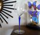 Cristal Saint Louis Rare Verre à Eau Pied Filigrané Bleu Signé 21,5 Cm Lot 2