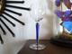 Cristal Saint Louis Rare Verre &agrave; Vin Pied Filigran&eacute; Bleu Sign&eacute; 19,5 Cm Lot 4