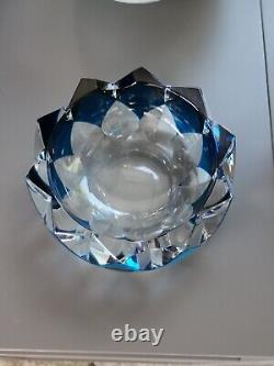 Cristal Saint Louis Superbe Vide Poche Bleu En Parfait Etat
