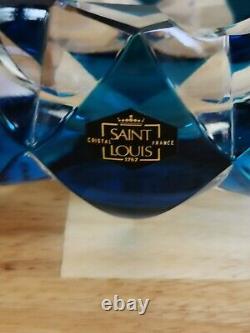 Cristal Saint Louis Superbe Vide Poche Bleu En Parfait Etat