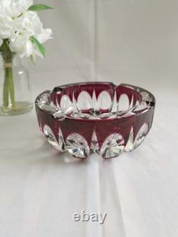 Cristal Saint-Louis grand vide-poche cendrier rouge 17cm Ambassadeur mauve
