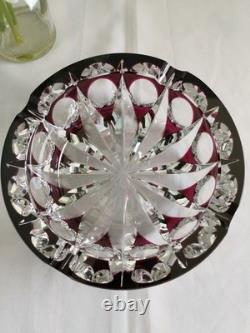 Cristal Saint-Louis grand vide-poche cendrier rouge 17cm Ambassadeur mauve