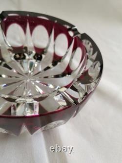 Cristal Saint-Louis grand vide-poche cendrier rouge 17cm Ambassadeur mauve