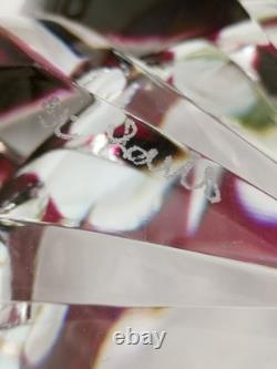 Cristal Saint-Louis grand vide-poche cendrier rouge 17cm Ambassadeur mauve