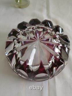 Cristal Saint-Louis grand vide-poche cendrier rouge 17cm Ambassadeur mauve