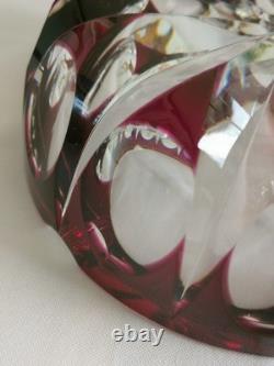Cristal Saint-Louis grand vide-poche cendrier rouge 17cm Ambassadeur mauve