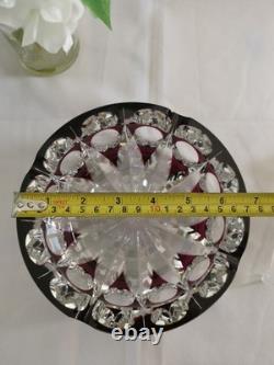Cristal Saint-Louis grand vide-poche cendrier rouge 17cm Ambassadeur mauve