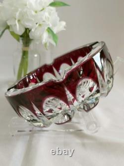 Cristal Saint-Louis grand vide-poche cendrier rouge 17cm Ambassadeur mauve